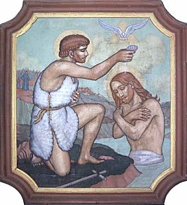 Représentation du baptême de Jésus